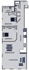 2 bedroom loft floor plan